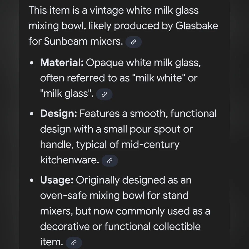 🤑Vintage Glasbake For Sunbeam Milk Glass 9